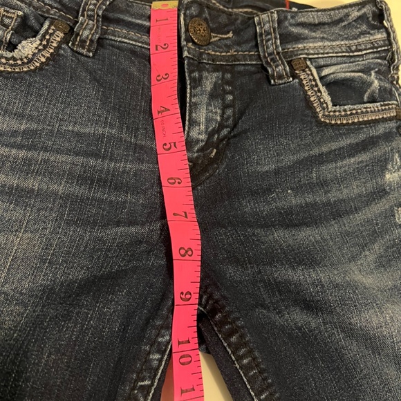 Silver Jeans Women’s Suki Straight Leg Mid Rise Dark Denim 28 X 32 Super Stretch - Picture 14 of 16